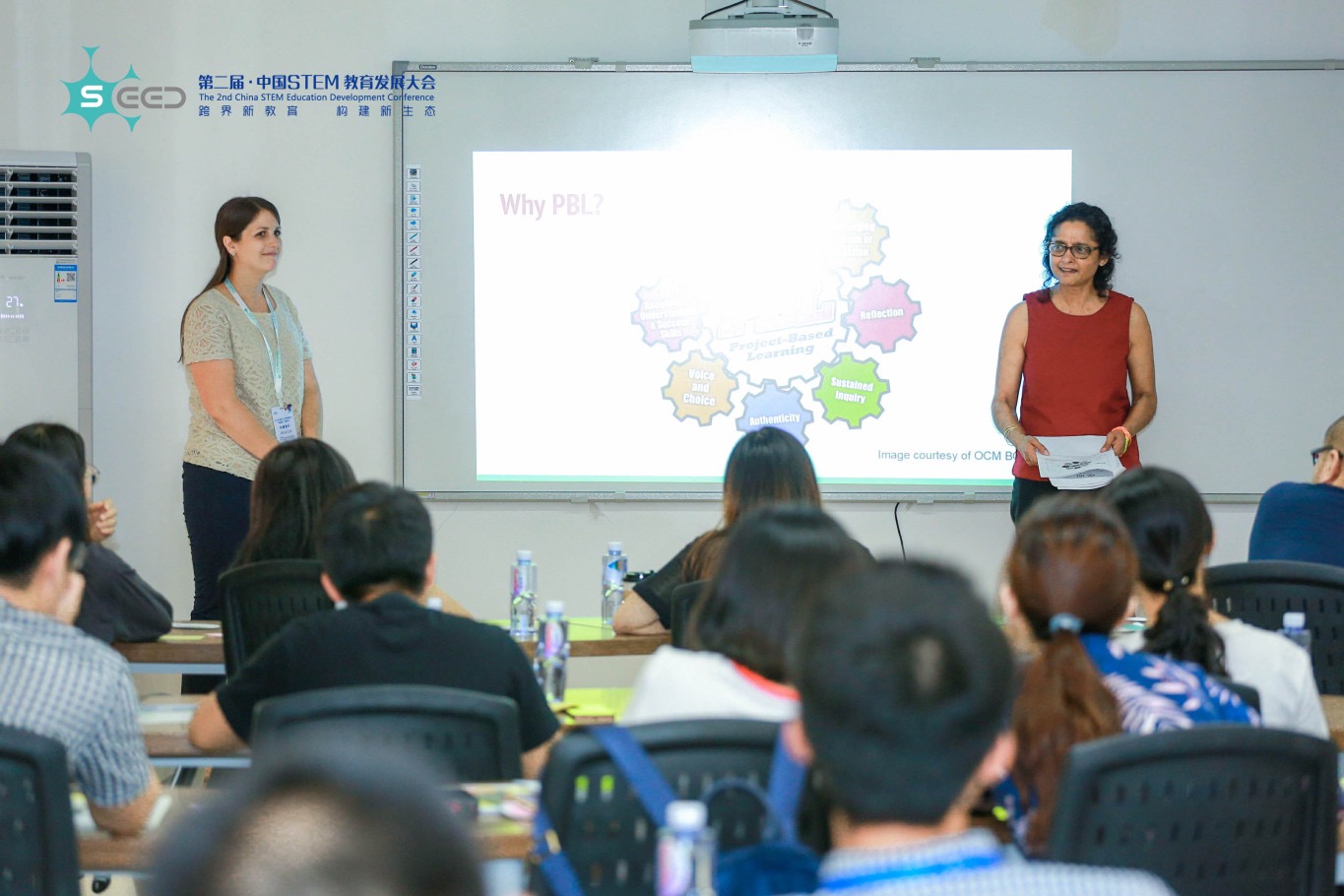 Obercon and Pandya-Vaughan present at the Second Annual Chinese STEM Education Development Conference in June.