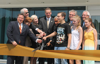 Photo of a ceremonial ribbon cutting